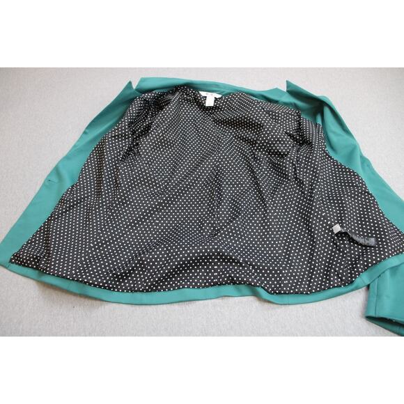White house Black Market Jacket Womens Size 10 Green Collared One Button Stretch - Picture 4 of 9